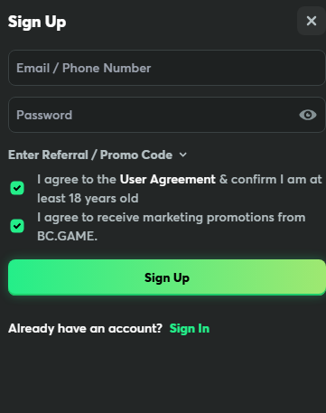 BC.Game registration